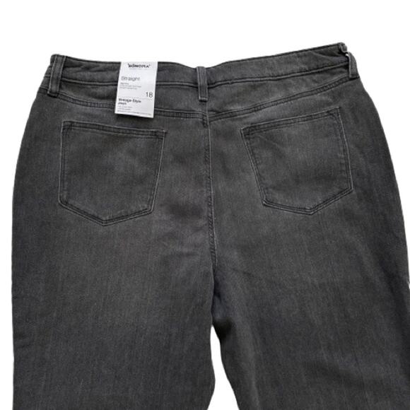 Sonoma Gray Black Wash High Rise Vintage Style Straight Leg Jeans Size 18 NEW - Picture 7 of 12